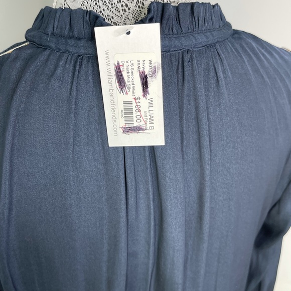 WILLIAM B Smocked Waist V Neck Midi Dress - Picture 8 of 10